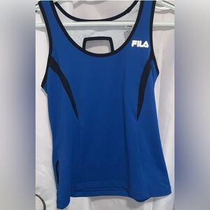 Fila Royal Blue and Black Athletic Tank Size Medium Tiny Pocket